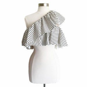 AMUR Jessica Off White Single Shoulder Top Sz M